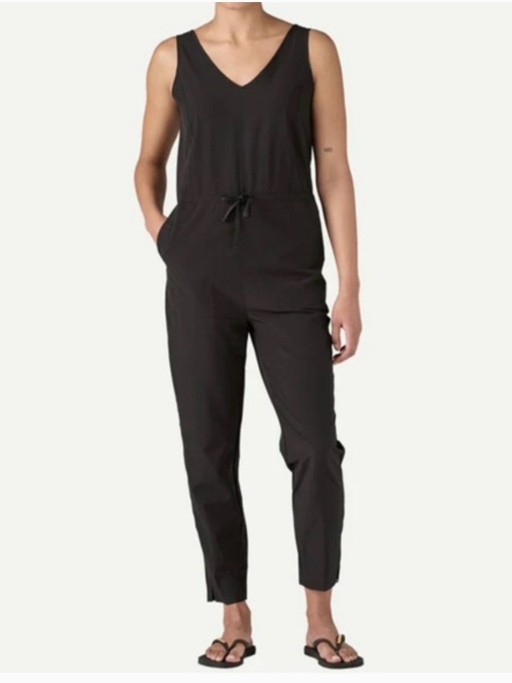 Patagonia Fleetwith Romper Jumpsuit Black Small Recycled Polyester Athleisure